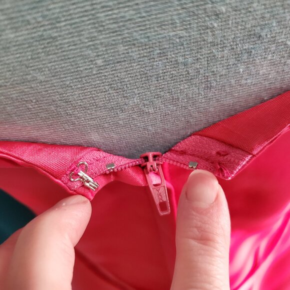 🌹Vintage Scott McClintock Strapless Hot Pink Cocktail Satin Gown / Formal 8 - Picture 10 of 10